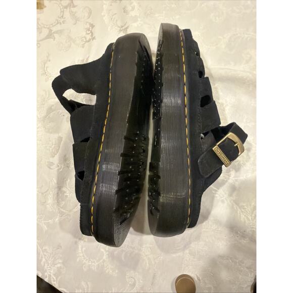 ?Dr Martins Air Wair Men’s Adjustable Sandals Black Suede Size 12 Comfort Slide